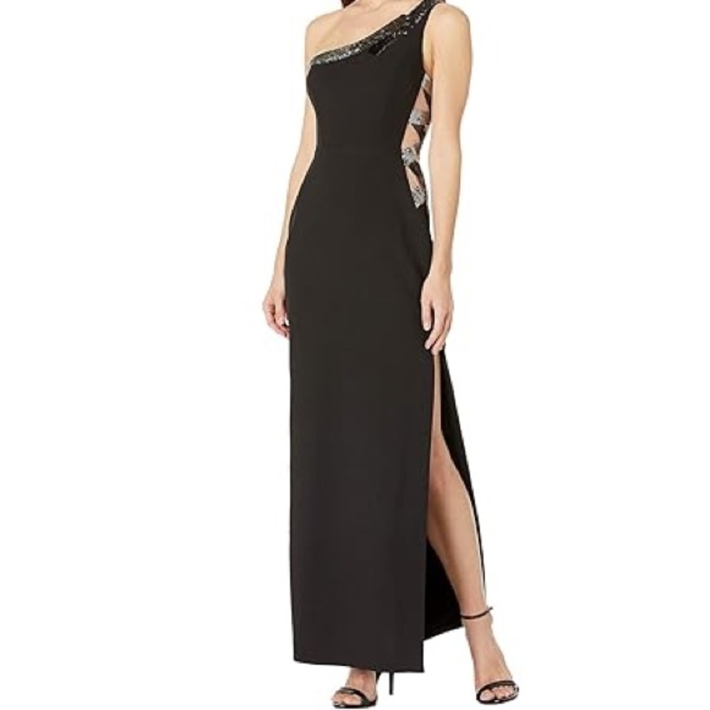 BCBG- Black side slit dress